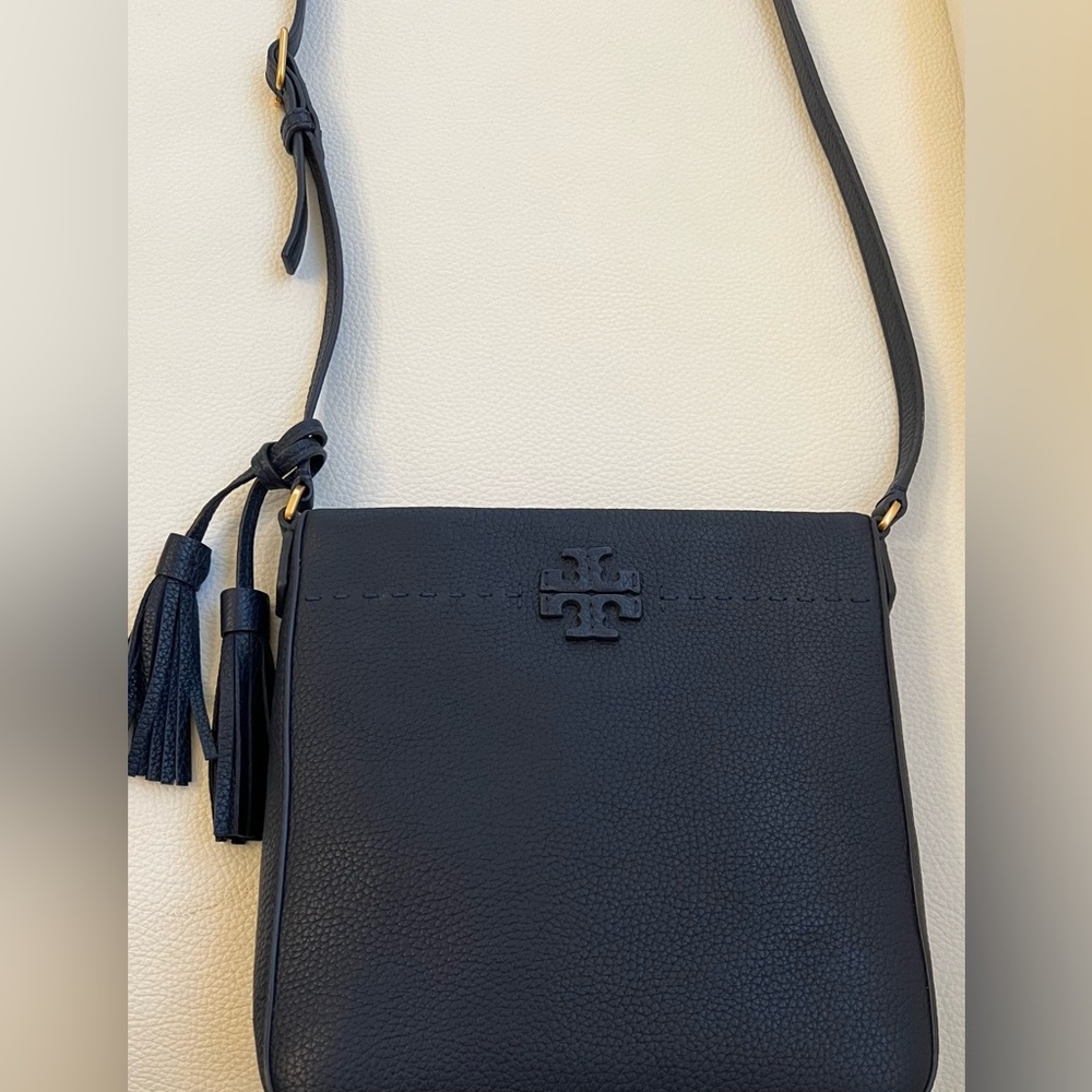TORY BURCH navy blue shoulder bag or cross body bag. Excellent condition!!